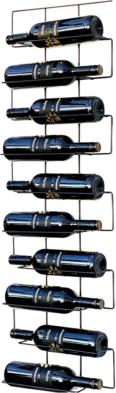 DanDiBo Weinregal Metall Schwarz Wand Schmal 96136 Flaschenregal Flaschenständer Flaschenhalter