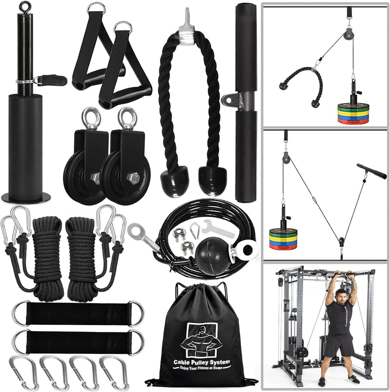 Favuit Kabelzug Pulley System Gym Fitness Unterarmtrainer Arm-Krafttraining Riemenscheibe DIY Latzug