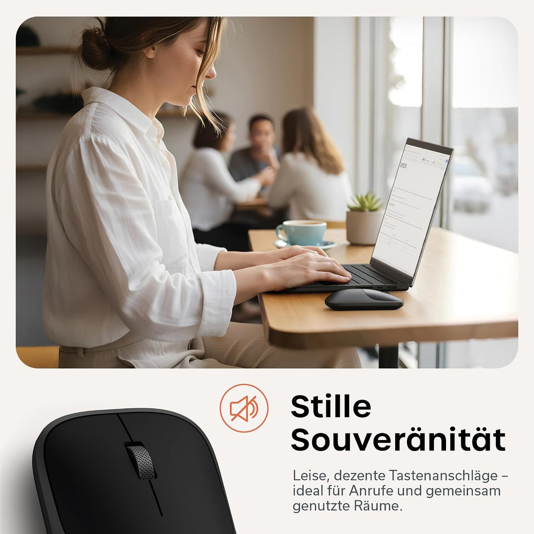 SATECHI Slim EX Kabellose Computermaus, Multi Device Bluetooth & 2,4-GHz für macOS, Windows, iPadOS