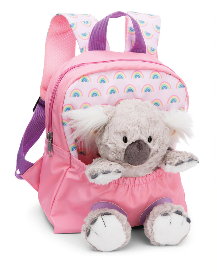 NICI Kinderrucksack rosa 2 in 1 mit Kuscheltier Koala 25cm - Kindergartenrucksack Mädchen & Jungen -