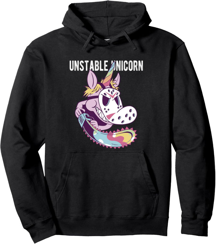 Unstable Unicorn - Einhorn mit Kettensäge - Halloween Pullover Hoodie
