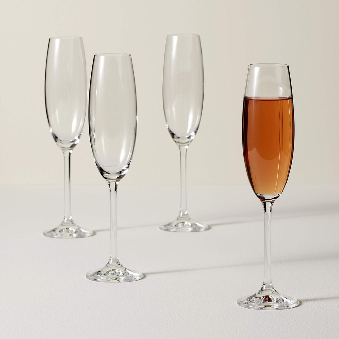 Lenox Tuscany Classics Toastflöten-Set, 4-teilig, Glas, Transparent, 4 Count (Pack of 1), 4 Champagn