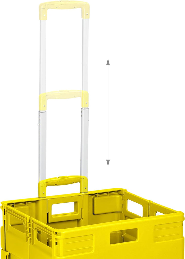 Relaxdays Einkaufstrolley, Klapptrolley mit Rollen & Teleskopgriff, bis 35 kg, Faltbare Einkaufshilf