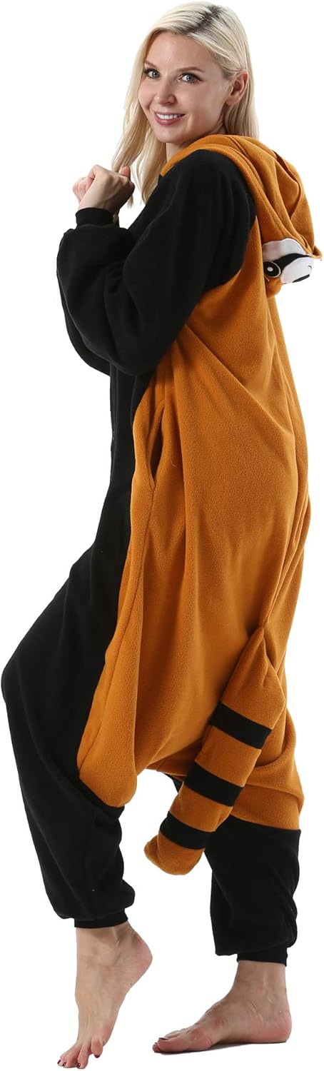 ULEEMARK Damen Herren Jumpsuit Onesie Tier Fasching Halloween Kostüm Lounge Sleepsuit Cosplay Overal