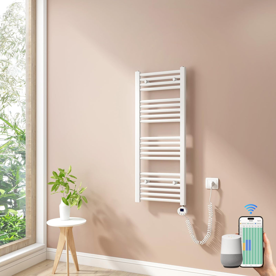 Heilmetz Smart WiFi Badheizkörper Elektrisch 100x40cm Elektrischer Handtuchtrockner mit Thermostat u