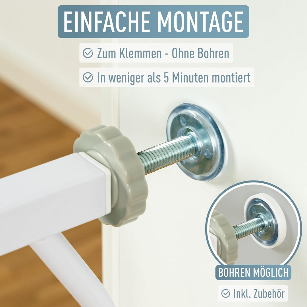 ib style Türschutzgitter Berrin XXL 85-185 - Extra breiter Durchgang, Treppenschutzgitter für Babys,