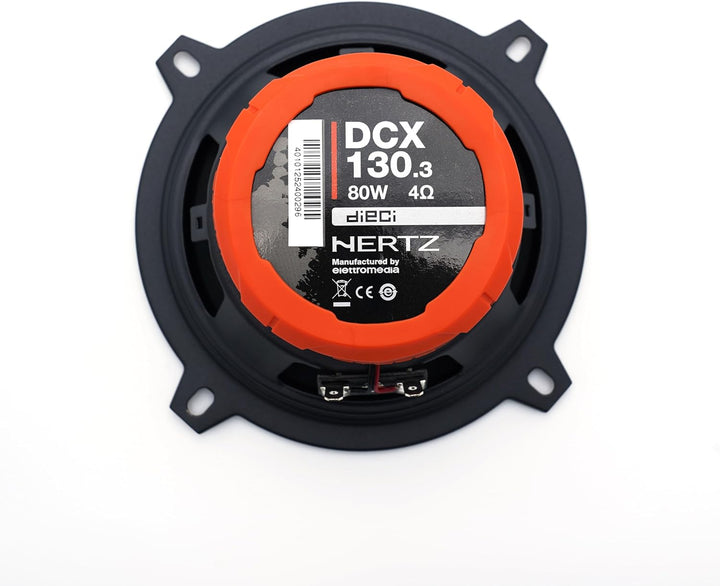 Hertz DCX 130.3 – Koaxiallautsprecher 13cm 2-Wege, 80W max, 4Ohm, 93dB, Papierkonus, PEI-Hochtöner,