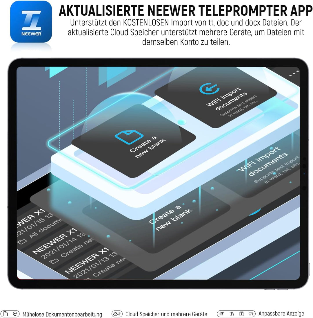 NEEWER RT113 Fernbedienung für NEEWER Teleprompter App, aktualisiert mit direkter Bluetooth Verbindu