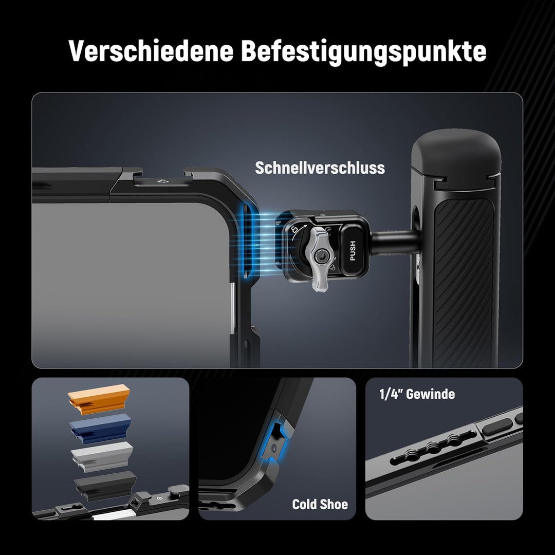 NEEWER Phone Käfig Cage Kompatibel mit iPhone 17 Pro, Schnellwechsel Video Rig Handy Stabilisator Zu
