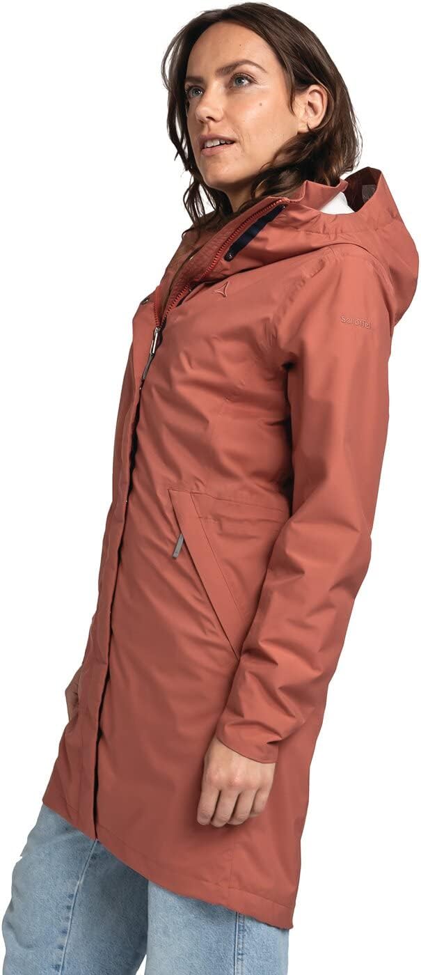 Schöffel Damen Parka Sardegna L, wind- und wasserdichte Regenjacke für Frauen mit praktischen Tasche