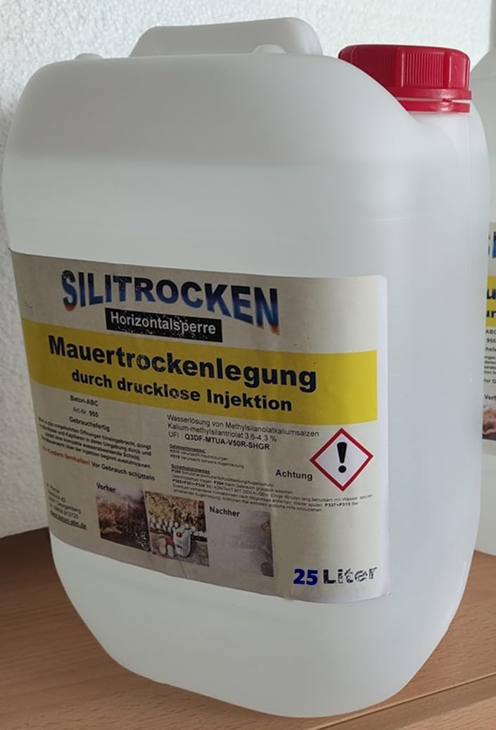 Horizontalsperre - Nachfüllkanister (25 L) - Verkieselungsmittel zur Mauerwerkstrockenlegung (€ 4,50