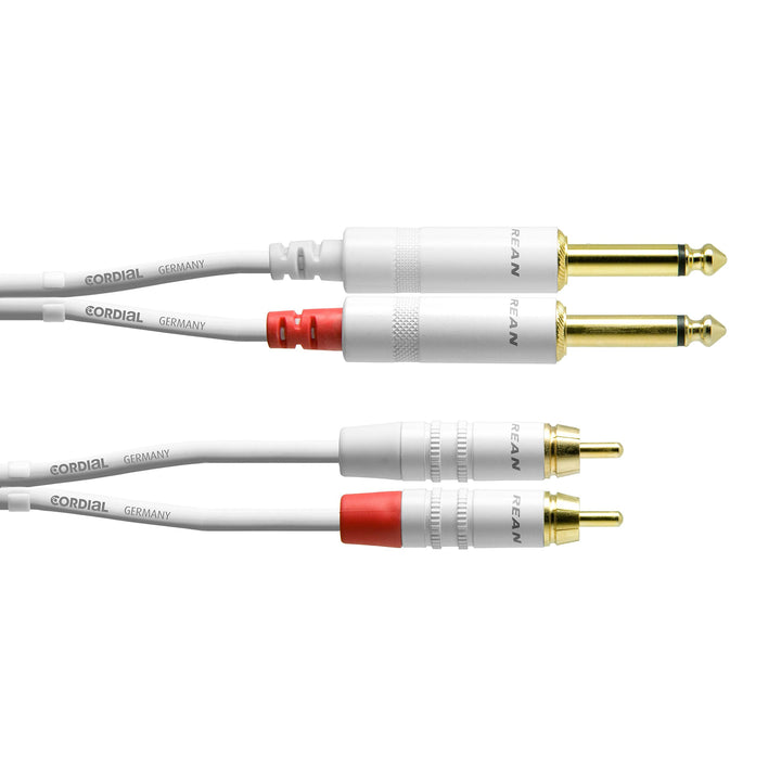 CORDIAL CABLES Audiokabel Doppelklinke - RCA 1,5 m weiss AUDIO Essentials Jack-Kabel 1,5 M Blanc, 1,