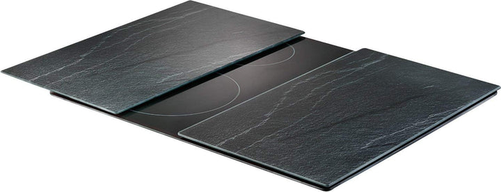 Zeller 26258 Herdabdeck-/Schneideplatten Schiefer, 2-er Set Glas, anthrazit, 52 x 30 x 0.8 cm, 2 Ein