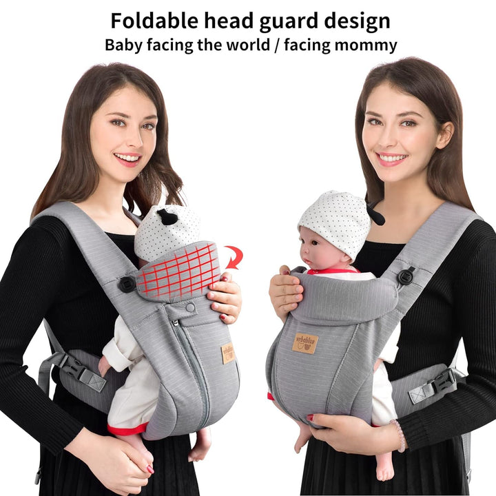 vrbabies Babytrage für Neugeborene ab Geburt Extra Weich, Bauchtrage Baby-Tragetasche Ergonomisch(Du