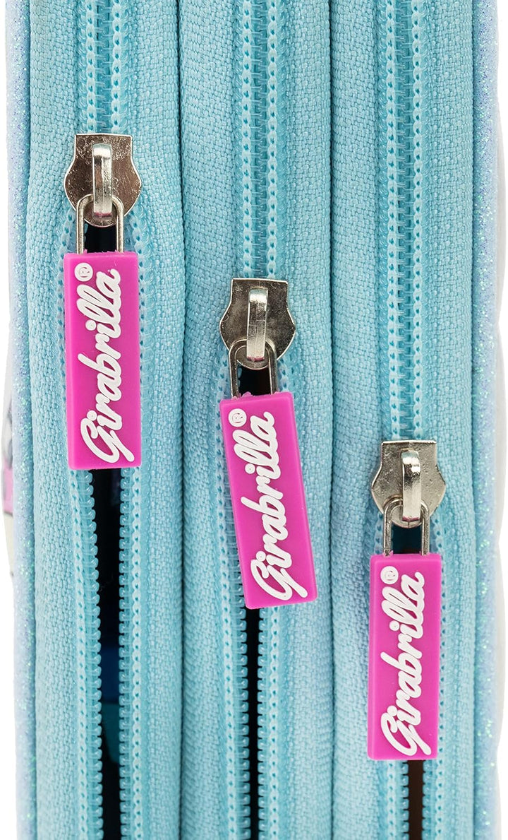 Girabrilla Girabrilla-19025 Federmäppchen Einhorn mit 3 Fächern für die Schule für Kinder, Dauneneff