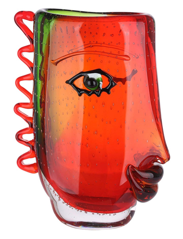 GILDE GLAS art Vase Design - Dekoobjekt - Unikat handgefertigt aus Glas H 31 cm