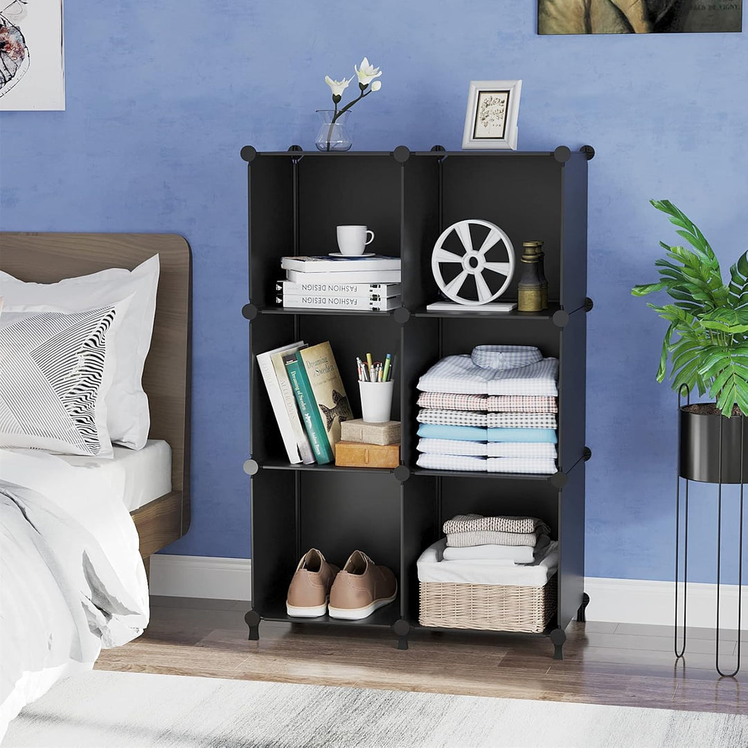 AWTATOS Cube Storage Organizer Closet Shelf Storage Organization Modular 6 Cube DIY Kunststoff quadr