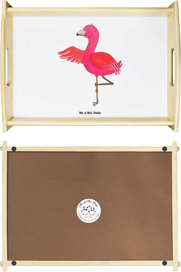 Mr. & Mrs. Panda serviertablett Holz Flamingo Yoga - Geschenk, Baum, betttablett, Vogel, Servier Tab