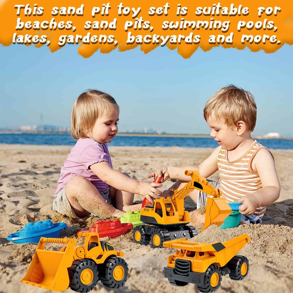 Lotvic Bagger Spielzeug, 3 Pcs Sandspielzeug Bagger Sandkasten, Sandkasten Spielzeug, Mini Traktor B