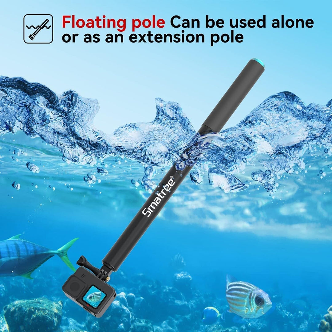 Smatree 220cm SmaPole Extendable Selfie Stick, Teleskopstange für GoPro Fusion, GoPro Hero 12/11/10/