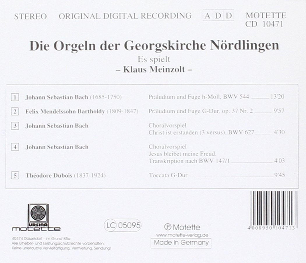 Die Orgeln der Georgskirche Nördlingen, Audio-CD
