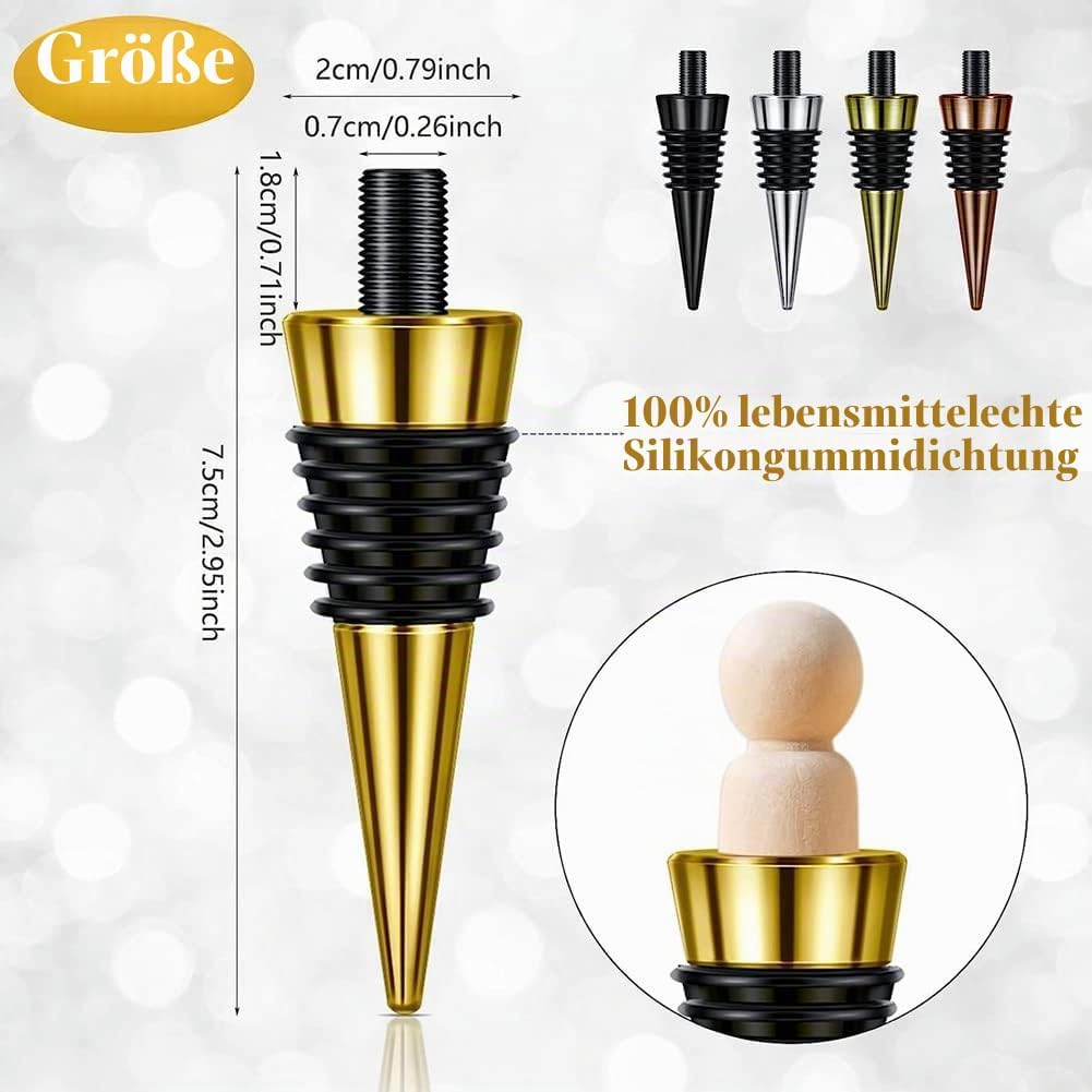 Iegefirm 20 StüCk Leere FlaschenverschlüSse mit Gewindepfosten Metall-Weinverschluss-EinsäTze Set Ha