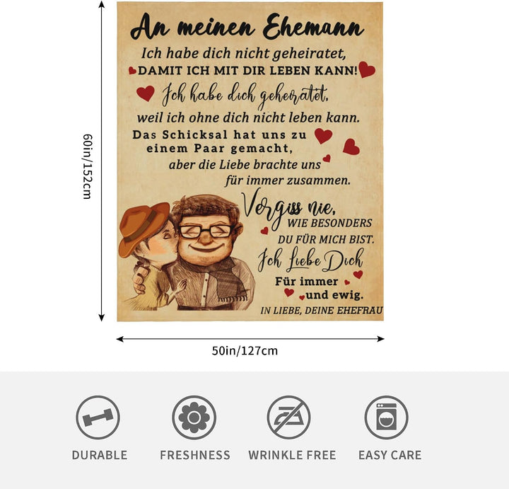 Bold And Brash Hochzeitstag Geschenke für Männer, Kuscheldecke für Meinen Mann, Jahrestag Hochzeitst