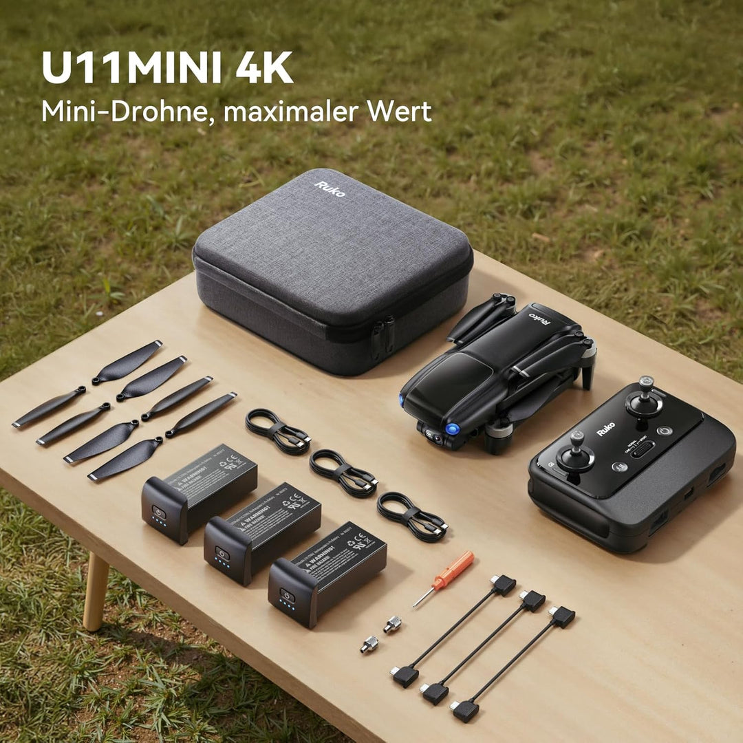 Ruko U11MINI 4K, Kameradrohne für Erwachsene mit 4K-Video 8K-Fotos, unter 249 g, 3-Achsen-Gimbal, 20