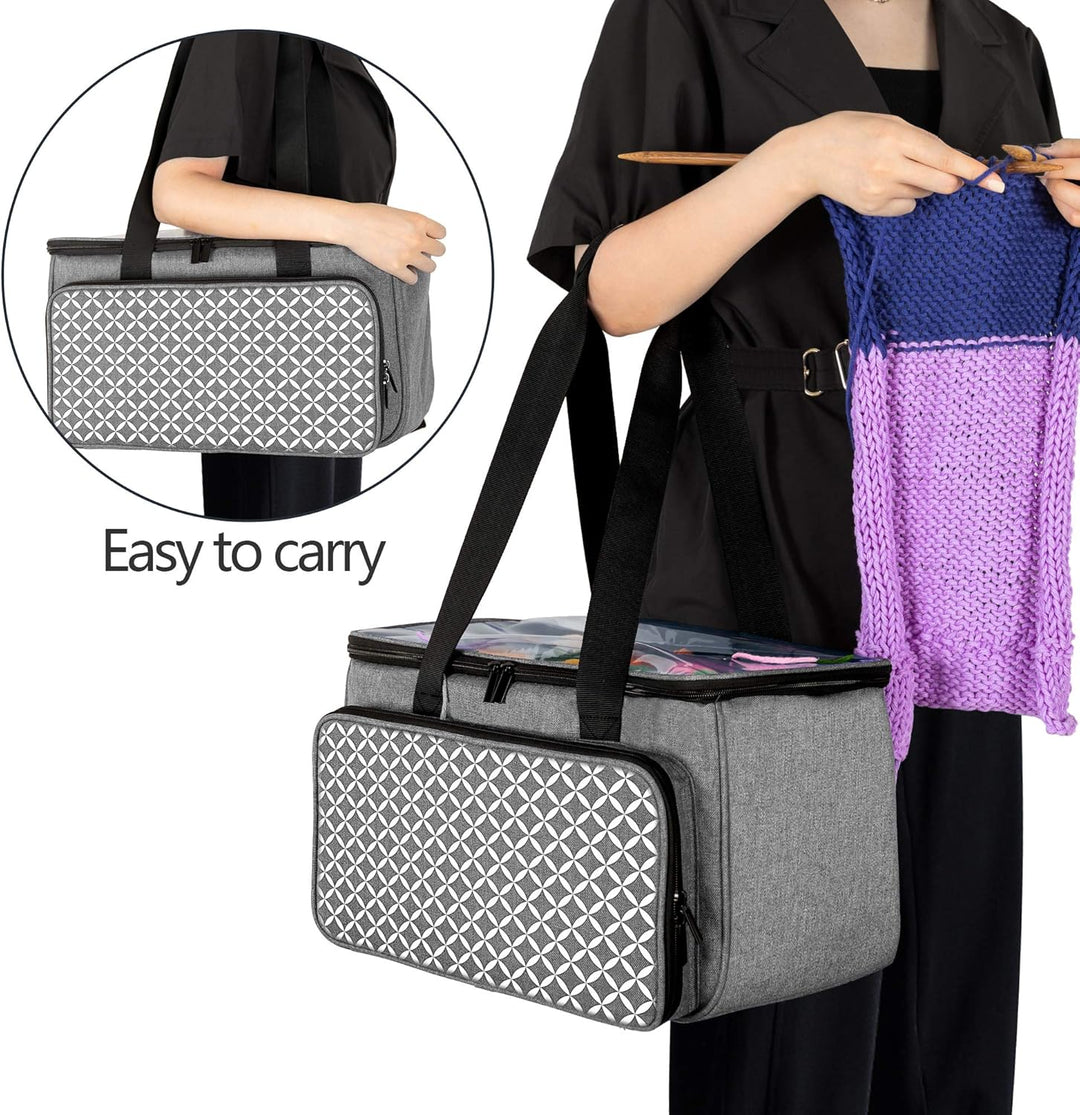 Yarwo Tasche für Garnaufbewahrung, Stricktasche zur Aufbewahrung von Wolle, Handarbeitstasche mit Gr