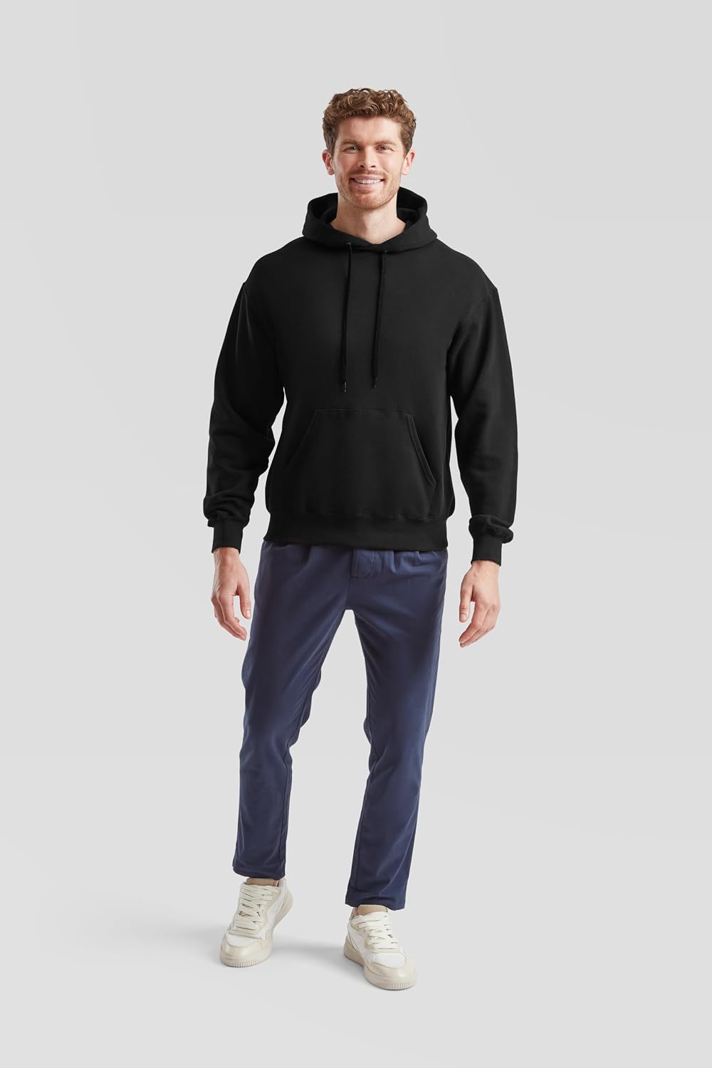 Fruit of the Loom Herren Ss106m Kapuzenpullover S Schwarz + Gratis Myshirt Stoffbeutel, S Schwarz +