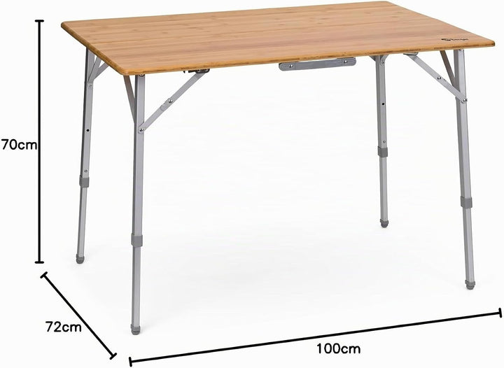 Berger leicht Klapptisch │ Campingtisch Bambus Klappbar Gartentisch Holz │ höhenverstellbar 100x72 c