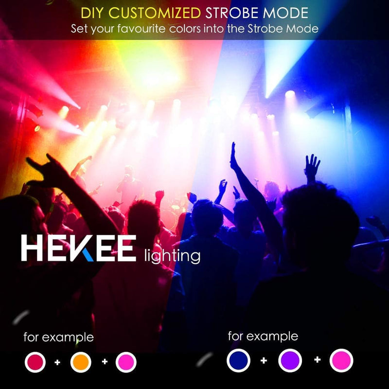 HEKEE Led Strahler Aussen, Farbwechsel, DIY-Blitzmodus, RGB Led Fluter 12 Farben, Timer, Fernbedienu