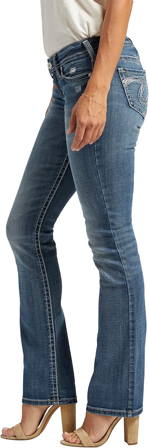 Silver Jeans Damen Tuesday Low Rise Slim Bootcut Jeans 30W / 33L Mittlere Indigo-waschung, 30W / 33L