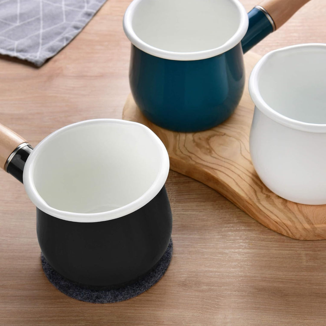 GRÄWE Milchtopf,450 ml, grau, Induktionsgeeignet, Sossentopf, Butterpfännchen, Mokkakanne, Stielkass