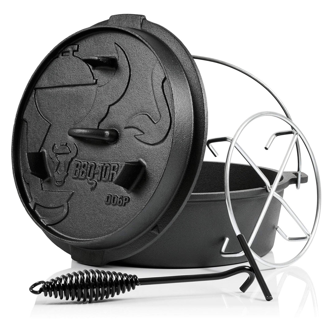 BBQ-Toro Dutch Oven Premium Serie | 7,3 Liter (DO6P), Topf ohne Füsse | bereits eingebrannt - presea