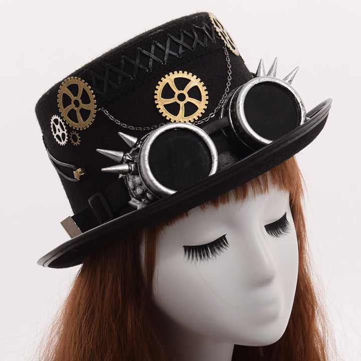 GRACEART Zauberkasten Steampunk Zylinder Hut Steampunk Herren and Steampunk Damen with Goggles, Gear