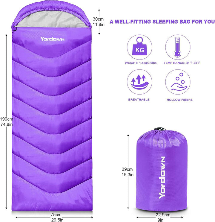 Schlafsack Outdoor Camping für Erwachsene Kinder, Schlafsäcke Sommer Winter 3-4 Jahreszeiten, Decken