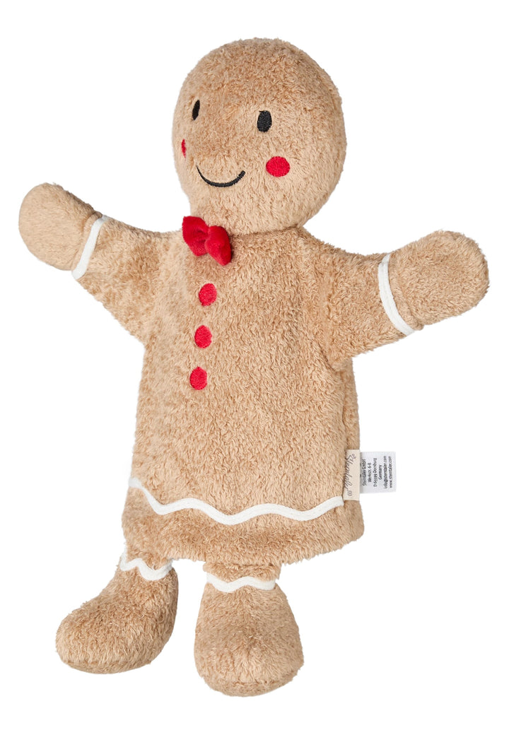 Sterntaler Handpuppe Lebkuchenmann, Kinder- und Babyspielzeug, weicher Flausch, süsse Schleife, watt