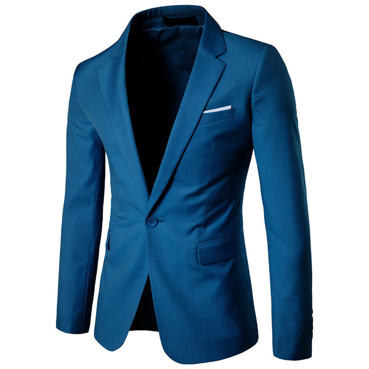 Allthemen Sakko Herren Slim Fit Anzugjacke EIN Knopf Sakko für Business S Blau, S Blau