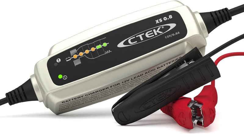 CTEK XS 0.8 - Vollautomatisches Batterie-Ladeerhaltungsgerät (Zur Langezeit-Erhaltung von Batterien)