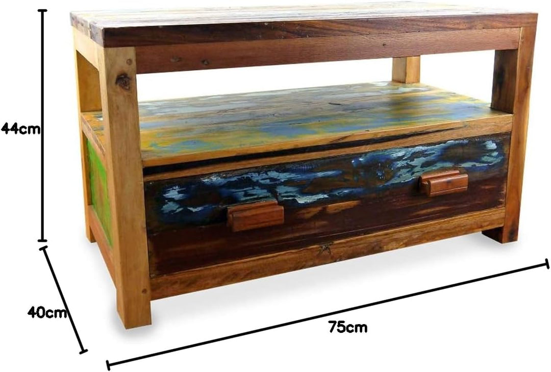livasia Java Sideboard aus Teakholz | TV-Bank aus Massivholz | Phonoschrank/HiFi-Möbel der Marke Asi