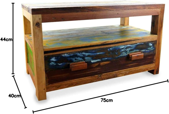 livasia Java Sideboard aus Teakholz | TV-Bank aus Massivholz | Phonoschrank/HiFi-Möbel der Marke Asi