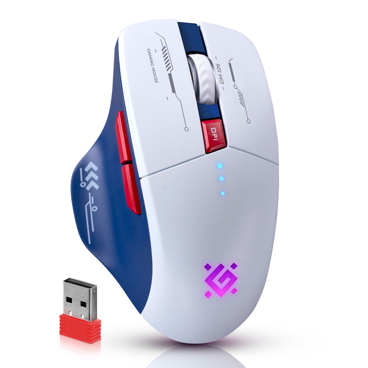 Defender Tisa GM-126 Kabellose Gaming Maus, Bluetooth & 2.4 GHz, 1600 DPI, 400 mAh Akku, leise Taste