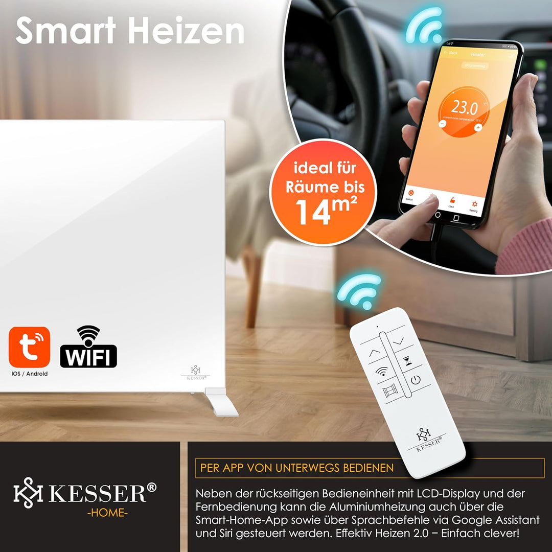 KESSER® Infrarotheizung 520W Aluminiumheizung Energiesparend 2in1 Standgerät &amp; Wandmontage Elektrohe