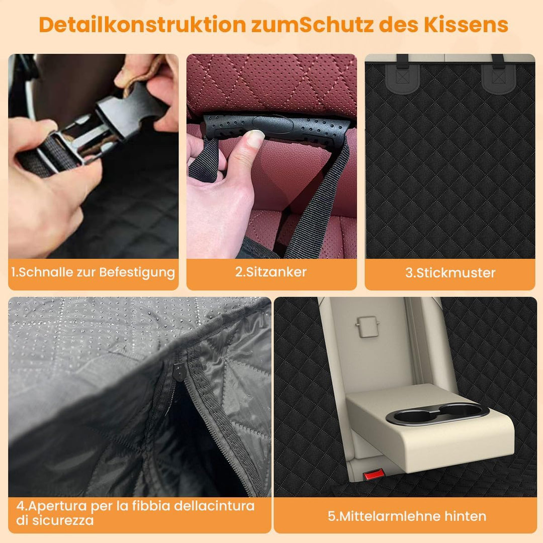 hundedecke Auto rückbank, rutschfeste wasserdichte Autoschondecke Hund Rücksitz, Hundeschutz Auto Rü
