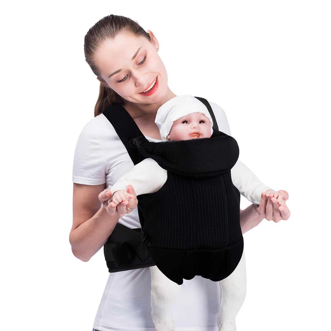 Bebamour Babytrage Vorder und Rückentrage mit 2 Schulterlätzchen, Beige, Beige