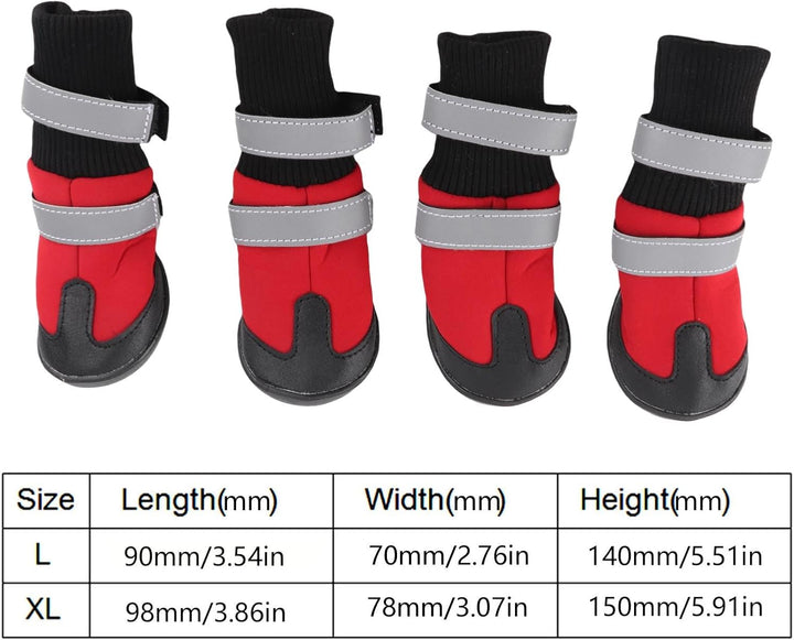 4 Stück Hundestiefel Schwarz Rutschfeste Hundeschuhe Wasserdichte warme Schutzstiefel für mittlere u