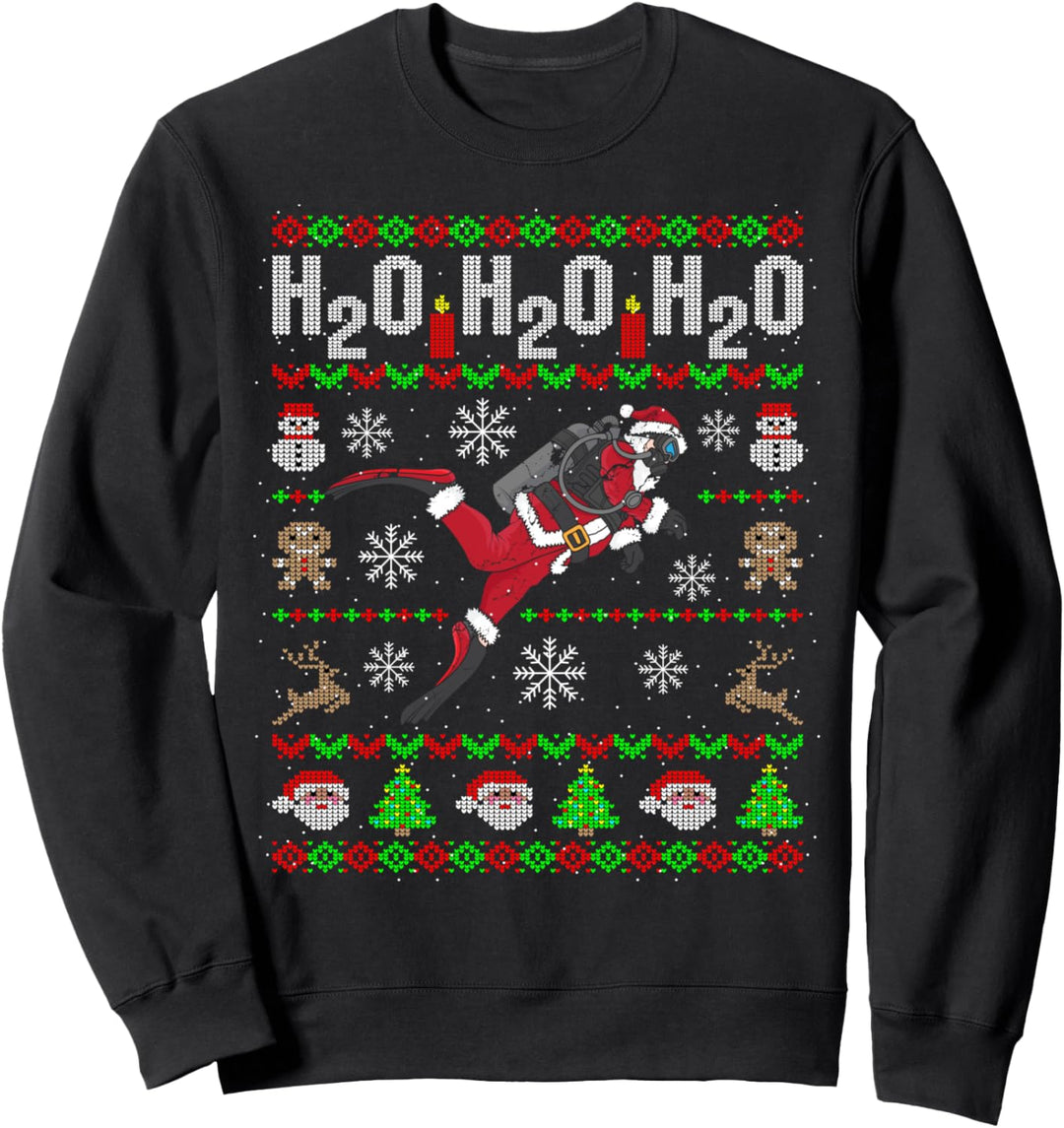 Ugly Christmas Tauchen H2O H2O H2O Wortspiel Geschenk Sweatshirt