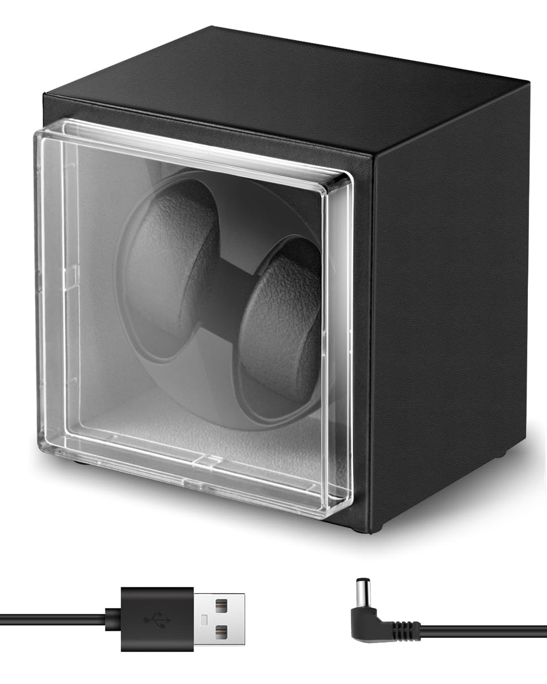 Mxmoonant Automatische Uhrenbeweger für 2 Uhren, 5 Rotationsmodi mit leisem Motor, AC-Adapter & Batt