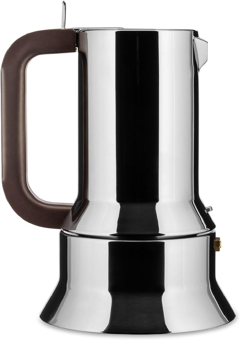 Alessi 9090/M Design Espressomachine aus Edelstahl, 10 Tassen 20.8 x 15.5 x 14